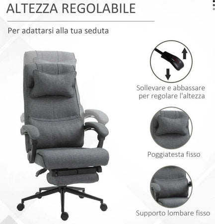 Sedia-da-Ufficio-Ergonomica-ad-Altezza-Regolabile-con-Braccioli-e-Poggiapiedi,-66x70x115-123-cm,-Grigia-WS3921-281WS3