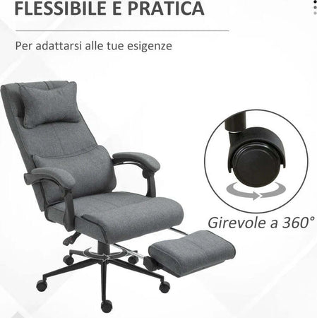Sedia-da-Ufficio-Ergonomica-ad-Altezza-Regolabile-con-Braccioli-e-Poggiapiedi,-66x70x115-123-cm,-Grigia-WS3921-281WS3