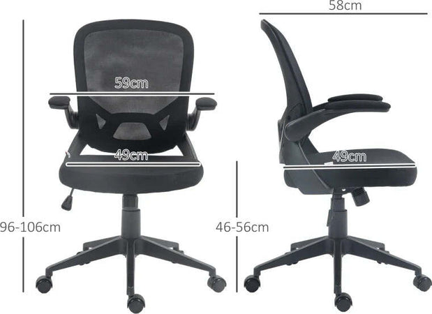 Sedia-da-Ufficio-Ergonomica-con-Altezza-Regolabile,-Braccioli-Ribaltabili-e-Tessuto-a-Rete,-Nero-NB6921-704V00BKNB6