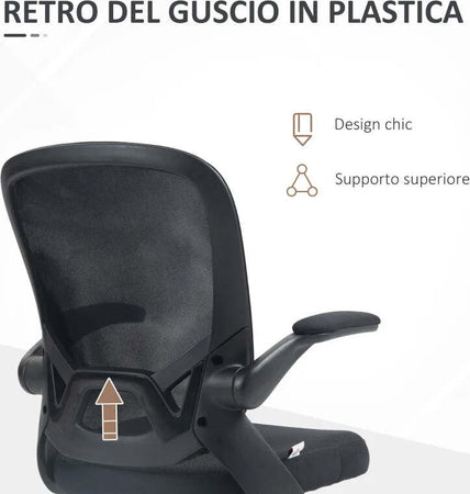 Sedia-da-Ufficio-Ergonomica-con-Altezza-Regolabile,-Braccioli-Ribaltabili-e-Tessuto-a-Rete,-Nero-NB6921-704V00BKNB6