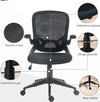 Sedia-da-Ufficio-Ergonomica-con-Altezza-Regolabile,-Braccioli-Ribaltabili-e-Tessuto-a-Rete,-Nero-NB6921-704V00BKNB6