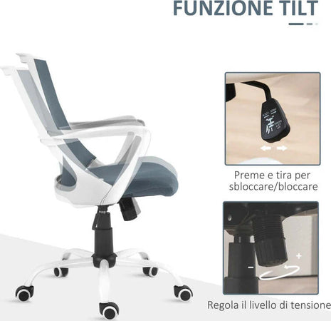 Sedia-da-Ufficio-Ergonomica-con-Altezza-Regolabile,-Funzione-Dondolo-e-Tessuto-a-Rete,-Grigio-DF7921-703V00GYDF7