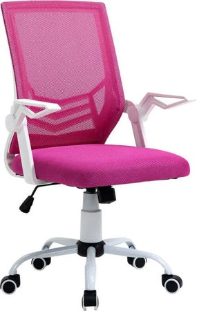 Sedia-da-Ufficio-Ergonomica-con-Braccioli-e-Supporto-Lombare,-Poltrona-Ufficio-Girevole-e-Altezza-Regolabile-in-Tessuto-Rosa-RF3921-547PKRF3