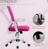 Sedia-da-Ufficio-Ergonomica-con-Braccioli-e-Supporto-Lombare,-Poltrona-Ufficio-Girevole-e-Altezza-Regolabile-in-Tessuto-Rosa-RF3921-547PKRF3
