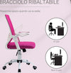 Sedia-da-Ufficio-Ergonomica-con-Braccioli-e-Supporto-Lombare,-Poltrona-Ufficio-Girevole-e-Altezza-Regolabile-in-Tessuto-Rosa-RF3921-547PKRF3