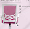 Sedia-da-Ufficio-Ergonomica-con-Braccioli-e-Supporto-Lombare,-Poltrona-Ufficio-Girevole-e-Altezza-Regolabile-in-Tessuto-Rosa-RF3921-547PKRF3
