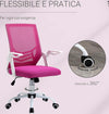 Sedia-da-Ufficio-Ergonomica-con-Braccioli-e-Supporto-Lombare,-Poltrona-Ufficio-Girevole-e-Altezza-Regolabile-in-Tessuto-Rosa-RF3921-547PKRF3