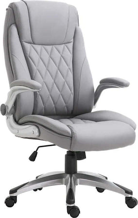 Sedia-da-Ufficio-Ergonomica-con-Imbottitura,-Altezza-Regolabile-e-5-Ruote,-70x71x113-121-cm,-Grigio-UL3920-063GYUL3