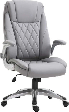 Sedia-da-Ufficio-Ergonomica-con-Imbottitura,-Altezza-Regolabile-e-5-Ruote,-70x71x113-121-cm,-Grigio-UL3920-063GYUL3