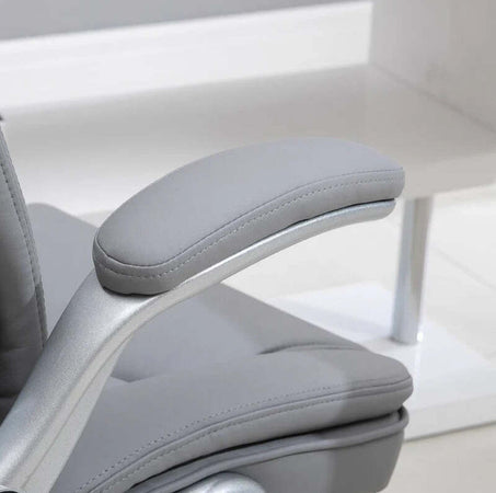 Sedia-da-Ufficio-Ergonomica-con-Imbottitura,-Altezza-Regolabile-e-5-Ruote,-70x71x113-121-cm,-Grigio-UL3920-063GYUL3