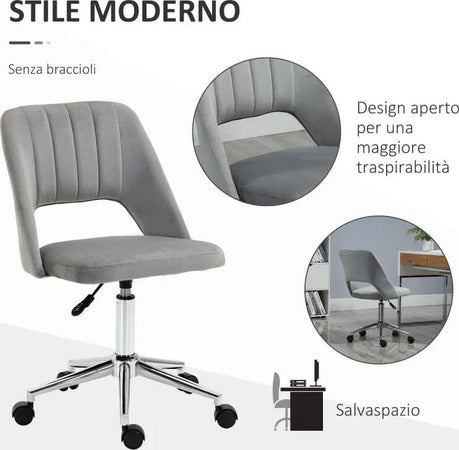 Sedia-da-Ufficio-Ergonomica-e-Girevole,-Sedia-Imbottita-per-Scrivania-con-Altezza-Regolabile,-Grigio-49x60x79-91cm-DR2921-481V80GYDR2