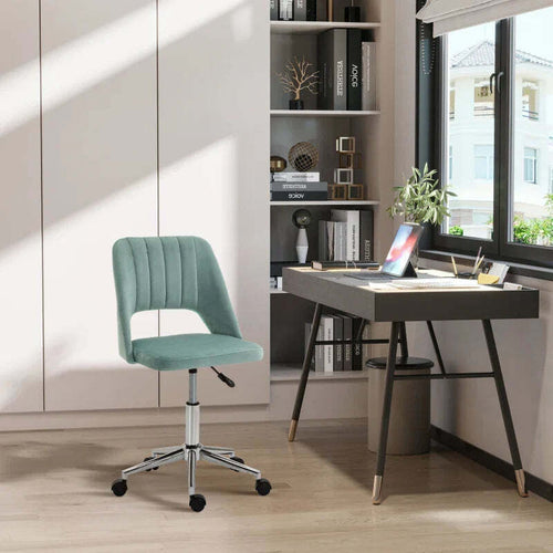 Sedia-da-Ufficio-Ergonomica-e-Girevole,-Sedia-Imbottita-per-Scrivania-con-Altezza-Regolabile,-Verde-Petrolio-49x60x79-91cm-UH4921-481GNUH4