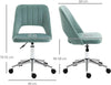 Sedia-da-Ufficio-Ergonomica-e-Girevole,-Sedia-Imbottita-per-Scrivania-con-Altezza-Regolabile,-Verde-Petrolio-49x60x79-91cm-UH4921-481GNUH4