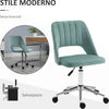 Sedia-da-Ufficio-Ergonomica-e-Girevole,-Sedia-Imbottita-per-Scrivania-con-Altezza-Regolabile,-Verde-Petrolio-49x60x79-91cm-UH4921-481GNUH4