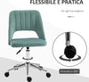 Sedia-da-Ufficio-Ergonomica-e-Girevole,-Sedia-Imbottita-per-Scrivania-con-Altezza-Regolabile,-Verde-Petrolio-49x60x79-91cm-UH4921-481GNUH4