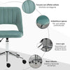 Sedia-da-Ufficio-Ergonomica-e-Girevole,-Sedia-Imbottita-per-Scrivania-con-Altezza-Regolabile,-Verde-Petrolio-49x60x79-91cm-UH4921-481GNUH4