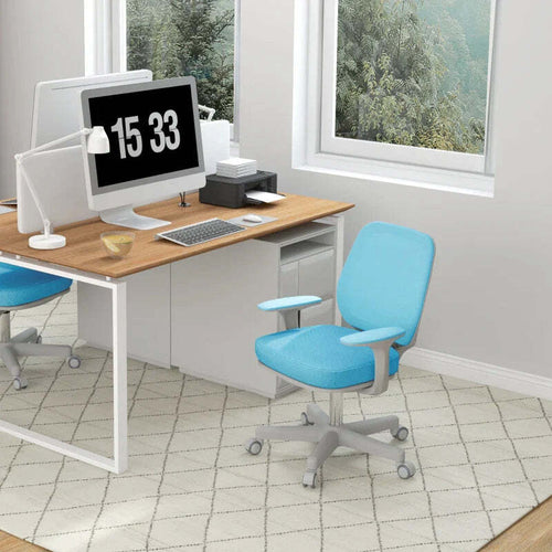 Sedia-da-Ufficio-Ergonomica-e-Reclinabile-ad-Altezza-Regolabile-con-5-Rotelle,-55x48x82.5-94.5-cm,-Azzurra-KQ8921-690V01LBKQ8