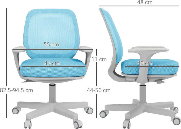 Sedia-da-Ufficio-Ergonomica-e-Reclinabile-ad-Altezza-Regolabile-con-5-Rotelle,-55x48x82.5-94.5-cm,-Azzurra-KQ8921-690V01LBKQ8