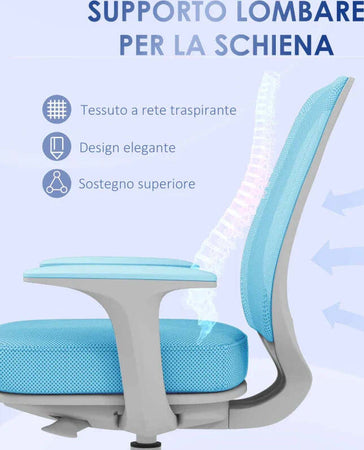 Sedia-da-Ufficio-Ergonomica-e-Reclinabile-ad-Altezza-Regolabile-con-5-Rotelle,-55x48x82.5-94.5-cm,-Azzurra-KQ8921-690V01LBKQ8