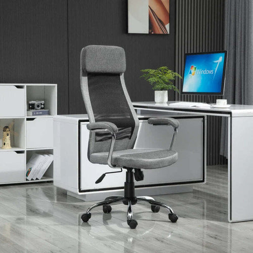 Sedia-da-Ufficio-Ergonomica-Girevole,-Altezza-Regolabile-e-Dondolamento,-Poltrona-in-Tessuto-a-Rete-65x67x119-129cm-Grigio-DF4921-385CGFD4