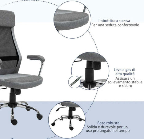 Sedia-da-Ufficio-Ergonomica-Girevole,-Altezza-Regolabile-e-Dondolamento,-Poltrona-in-Tessuto-a-Rete-65x67x119-129cm-Grigio-DF4921-385CGFD4