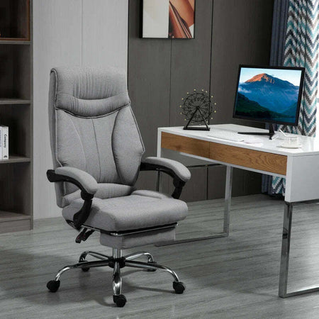 Sedia-da-Ufficio-Ergonomica-Girevole,-Sedia-da-Scrivania-con-Rotelle,-Poggiapiedi-Retrattile-e-Reclinabile-135°,-Altezza-Regolabile,-Grigio-YH8921-437YH8