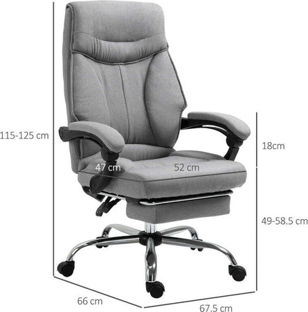 Sedia-da-Ufficio-Ergonomica-Girevole,-Sedia-da-Scrivania-con-Rotelle,-Poggiapiedi-Retrattile-e-Reclinabile-135°,-Altezza-Regolabile,-Grigio-YH8921-437YH8
