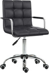 Sedia-da-Ufficio-Ergonomica-in-pelle-PU-Nero,-Sedia-da-Studio-con-5-Ruote-Girevoli,-Imbottitura-e-Altezza-Regolabile,-52.5x54x84-99cm-ML402-0697ML4