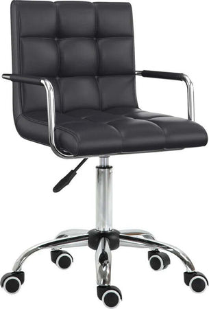 Sedia-da-Ufficio-Ergonomica-in-pelle-PU-Nero,-Sedia-da-Studio-con-5-Ruote-Girevoli,-Imbottitura-e-Altezza-Regolabile,-52.5x54x84-99cm-ML402-0697ML4