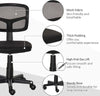 Sedia-da-Ufficio-Ergonomica-in-Rete-Senza-Braccioli-e-Regolabile-in-Altezza,-Nero-HN3921-577HN3
