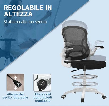 Sedia-da-Ufficio-Ergonomica-in-Tessuto-Traspirante-con-Altezza-Regolabile-e-Braccioli-Ribaltabili,-59x65x110-130-cm-JK6921-628V00BKJK6