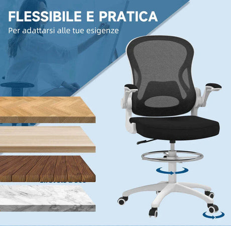 Sedia-da-Ufficio-Ergonomica-in-Tessuto-Traspirante-con-Altezza-Regolabile-e-Braccioli-Ribaltabili,-59x65x110-130-cm-JK6921-628V00BKJK6
