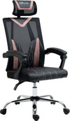 Sedia-da-Ufficio-Ergonomica-Inclinabile-a-130°-con-Supporto-Lombare-e-Cervicale,-58x62.5x112-120cm-NM5921-469PKNM5