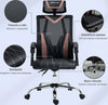 Sedia-da-Ufficio-Ergonomica-Inclinabile-a-130°-con-Supporto-Lombare-e-Cervicale,-58x62.5x112-120cm-NM5921-469PKNM5