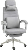 Sedia-da-Ufficio-Ergonomica,-Sedia-da-Scrivania-con-Rotelle,-Cuscino-Lombare,-Poggiatesta-e-Poggiapiedi-Estraibile,-Grigia-62x68x117-127cm-YH1921-253YH1