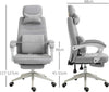 Sedia-da-Ufficio-Ergonomica,-Sedia-da-Scrivania-con-Rotelle,-Cuscino-Lombare,-Poggiatesta-e-Poggiapiedi-Estraibile,-Grigia-62x68x117-127cm-YH1921-253YH1