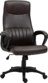 Sedia-da-Ufficio-Ergonomica,-Sedia-Girevole-con-Schienale-Alto-e-Dondolo,-Altezza-Regolabile-e-Ruote,-61.5x66x113-123cm,-Marrone-KJ8921-474BNKJ8