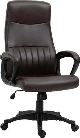 Sedia-da-Ufficio-Ergonomica,-Sedia-Girevole-con-Schienale-Alto-e-Dondolo,-Altezza-Regolabile-e-Ruote,-61.5x66x113-123cm,-Marrone-KJ8921-474BNKJ8