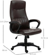 Sedia-da-Ufficio-Ergonomica,-Sedia-Girevole-con-Schienale-Alto-e-Dondolo,-Altezza-Regolabile-e-Ruote,-61.5x66x113-123cm,-Marrone-KJ8921-474BNKJ8