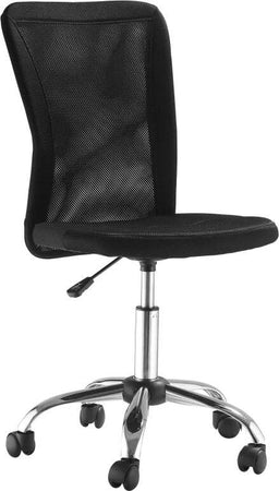 Sedia-da-Ufficio-Ergonomica-Senza-Braccioli,-Tessuto-Traspirante-a-Rete,-Altezza-Regolabile-e-5-Ruote,-43x58x90-100cm,-Nero-FG1921-226BKFG1