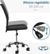 Sedia-da-Ufficio-Ergonomica-Senza-Braccioli,-Tessuto-Traspirante-a-Rete,-Altezza-Regolabile-e-5-Ruote,-43x58x90-100cm,-Nero-FG1921-226BKFG1