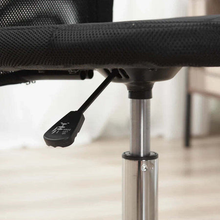 Sedia-da-Ufficio-Ergonomica-Senza-Braccioli,-Tessuto-Traspirante-a-Rete,-Altezza-Regolabile-e-5-Ruote,-43x58x90-100cm,-Nero-FG1921-226BKFG1