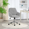 Sedia-da-Ufficio-Girevole-ad-Altezza-Regolabile,-in-Tessuto-Effetto-Lino-e-Acciaio,-55x66x86-96-cm,-Grigio-Chiaro-HP9921-712V00LGHP9