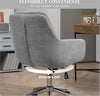 Sedia-da-Ufficio-Girevole-ad-Altezza-Regolabile,-in-Tessuto-Effetto-Lino-e-Acciaio,-55x66x86-96-cm,-Grigio-Chiaro-HP9921-712V00LGHP9