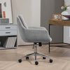 Sedia-da-Ufficio-Girevole-ad-Altezza-Regolabile,-in-Tessuto-Effetto-Lino-e-Acciaio,-55x66x86-96-cm,-Grigio-Chiaro-HP9921-712V00LGHP9