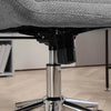Sedia-da-Ufficio-Girevole-ad-Altezza-Regolabile,-in-Tessuto-Effetto-Lino-e-Acciaio,-55x66x86-96-cm,-Grigio-Chiaro-HP9921-712V00LGHP9