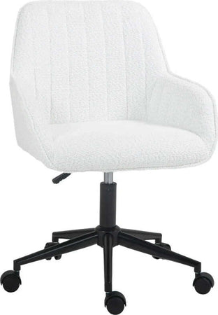 Sedia-da-Ufficio-in-Tessuto-con-Altezza-Regolabile,-Seduta-Girevole-e-Ruote,-Bianco-HU8921-713V00WTHU8
