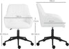 Sedia-da-Ufficio-in-Tessuto-con-Altezza-Regolabile,-Seduta-Girevole-e-Ruote,-Bianco-HU8921-713V00WTHU8