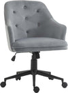 Sedia-da-Ufficio-in-Velluto-Grigio-con-Altezza-Regolabile,-Sedia-Ergonomica-Girevole-a-360°-e-Ruote,-50x58x77-87cm-JH1921-488GYHJ1