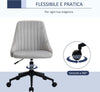 Sedia-da-Ufficio-in-Velluto-Grigio-con-Altezza-Regolabile,-Sedia-Ergonomica-Girevole-a-360°-e-Ruote,-50x58x77-87cm-JH1921-488GYHJ1